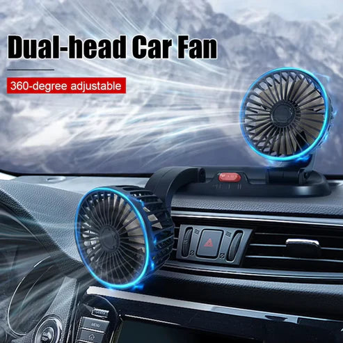 SOGO 360° Rotatable Dual Car Fans – Dash Mount Cooling for Summer | Premium Quality
