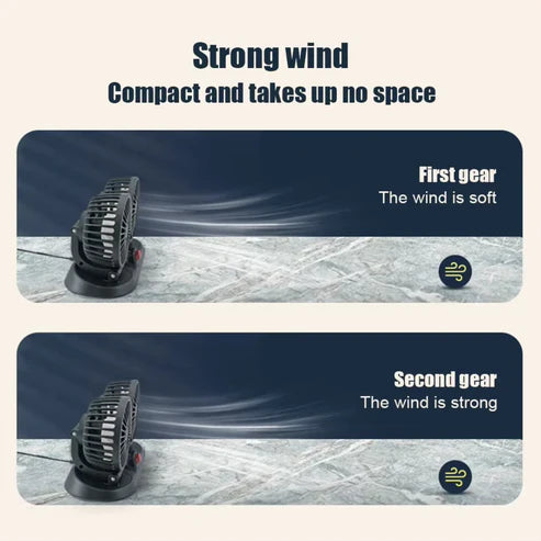 SOGO 360° Rotatable Dual Car Fans – Dash Mount Cooling for Summer | Premium Quality