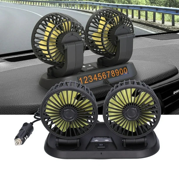 SOGO 360° Rotatable Dual Car Fans – Dash Mount Cooling for Summer | Premium Quality